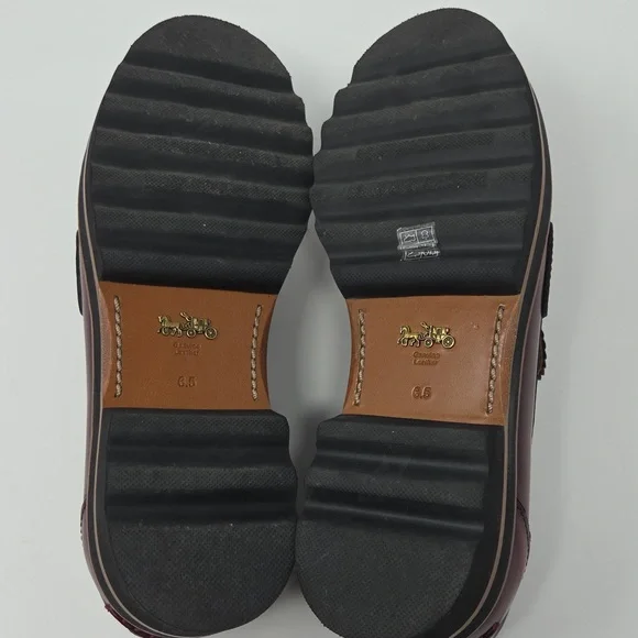 Coach Lenox Loafer In Burgundy With Tea Roses - Picture 8 of 8